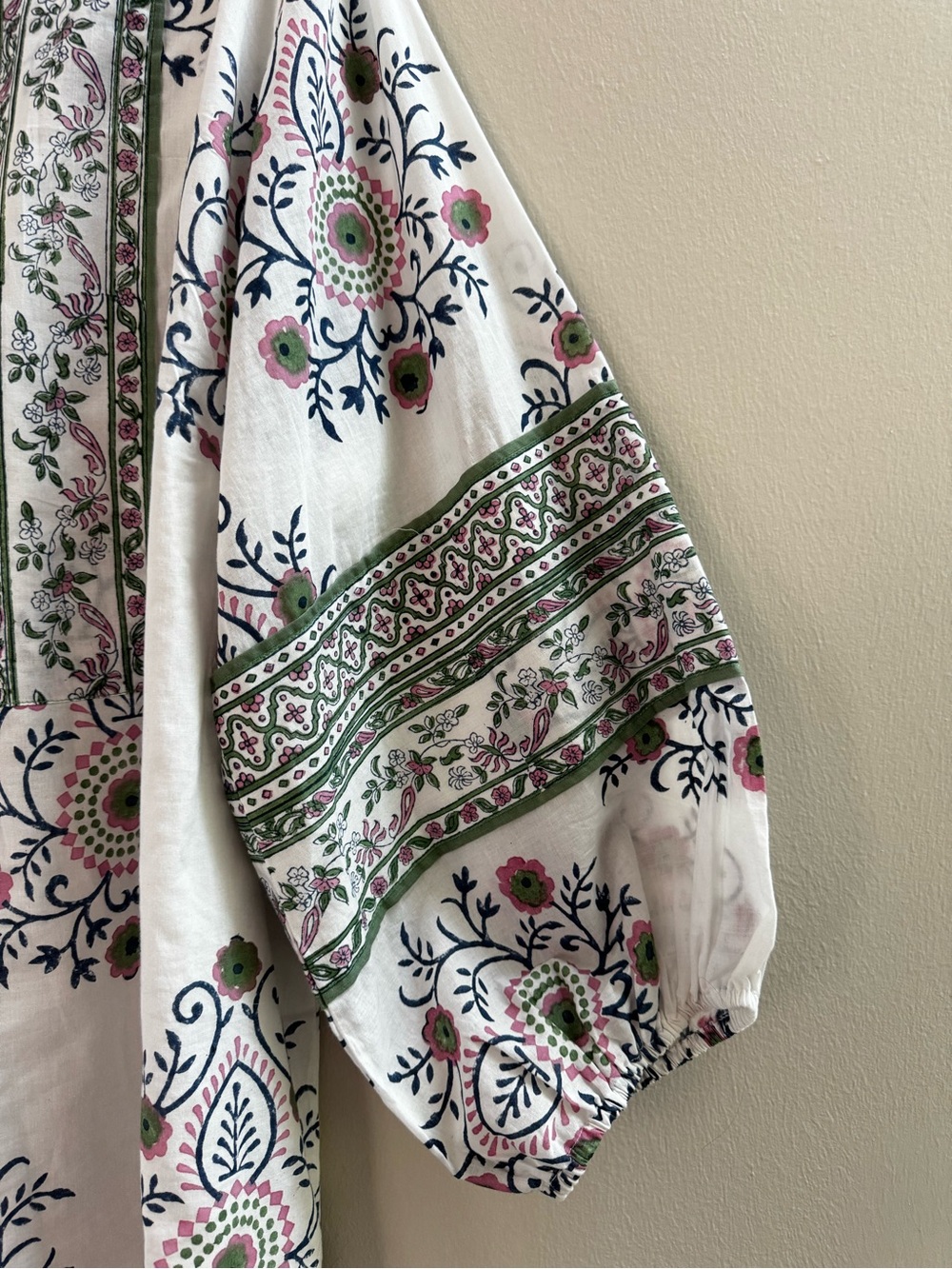 NWOT Anthropologie Sue Sartor Bangalore Tunic Top 1X White Floral Anthro Boho - Picture 8 of 15